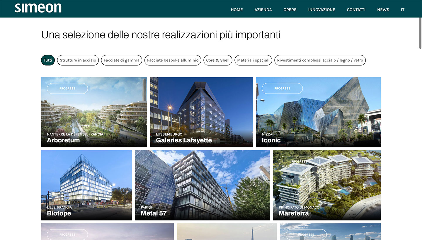 Realizzazione sito web Gruppo Simeon