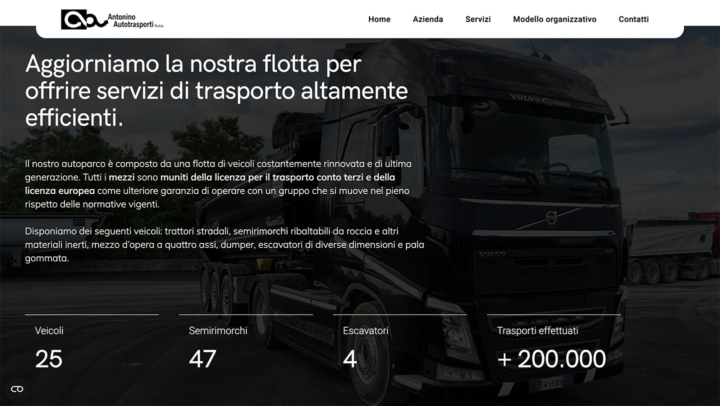 Realizzazione siti web Antonino Autotrasporti