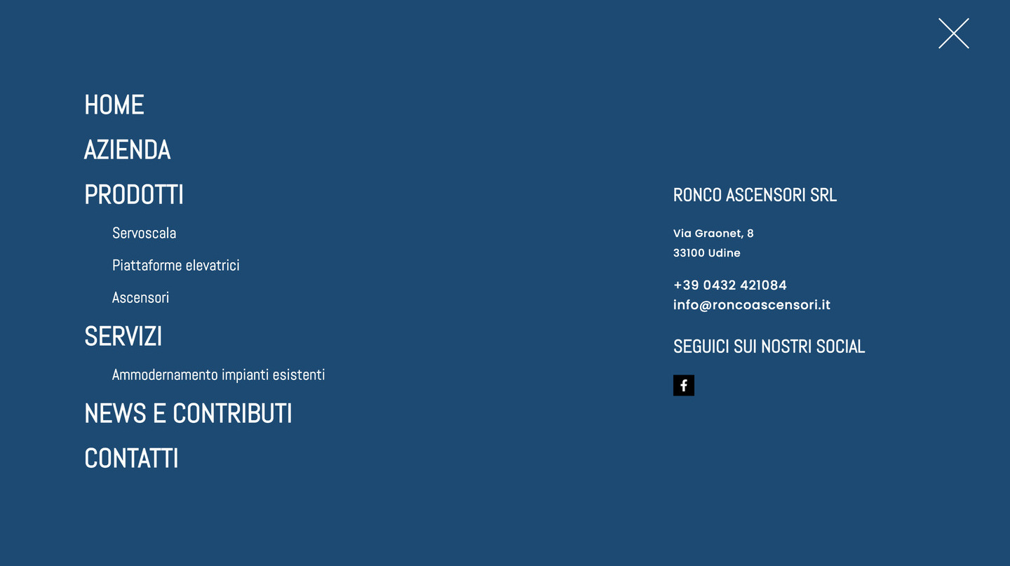 Realizzazione sito web Ronco Ascensori